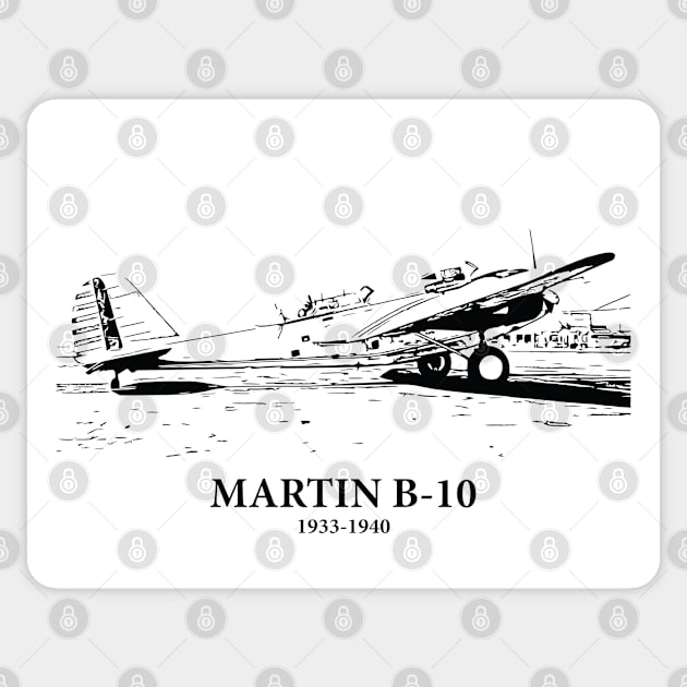 Martin B-10 1933-1940 Monoplane Bomber Sticker by Lakeric